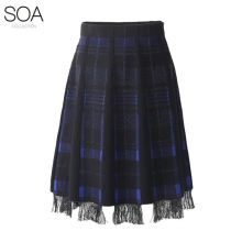 Sweater customize skirt dress plaid jacquard knitwear sweater for women